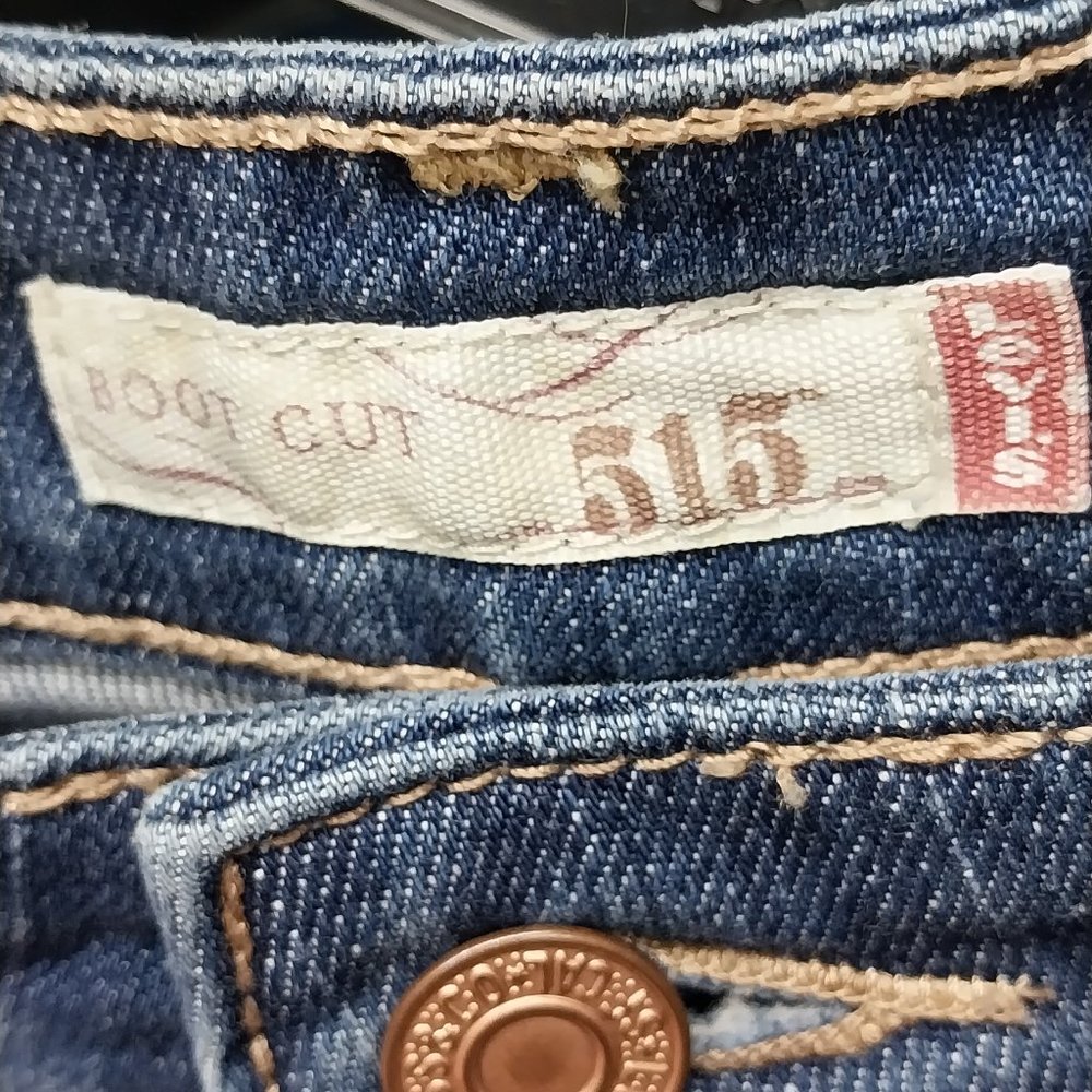 2890 Size 14P Levi's 515 Black and White Cow Print Upcycled Bell-Bottoms - Picture 5 of 6